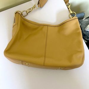 Calvin Klein beige leather shoulder bag